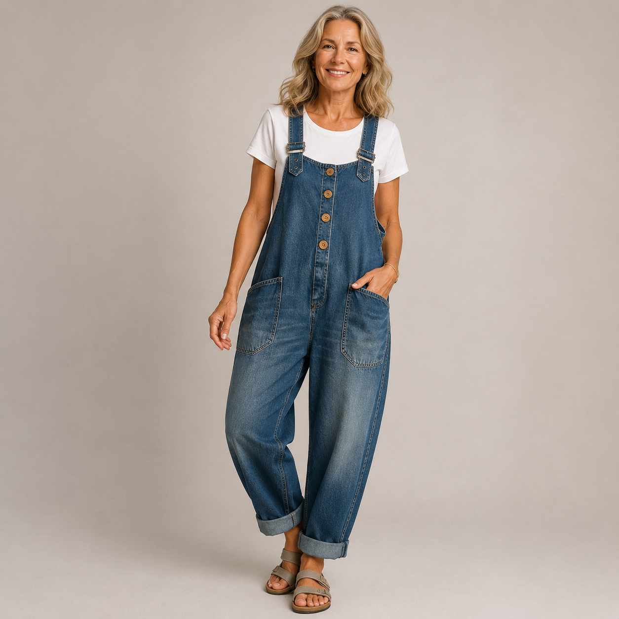 Lora™ - Vintage-style Denim Overalls