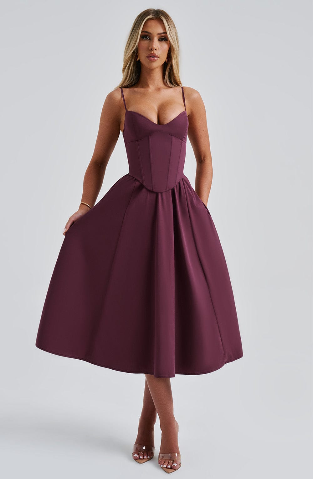 MAILEEN | Chic Corset-Style Midi Dress
