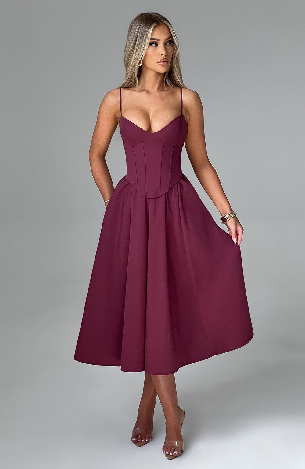 MAILEEN | Chic Corset-Style Midi Dress
