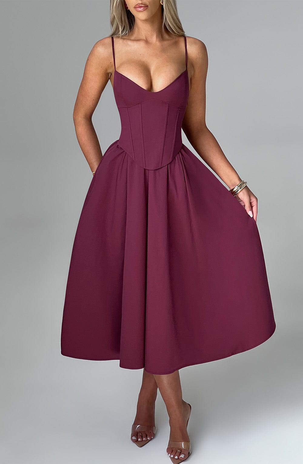 MAILEEN | Chic Corset-Style Midi Dress