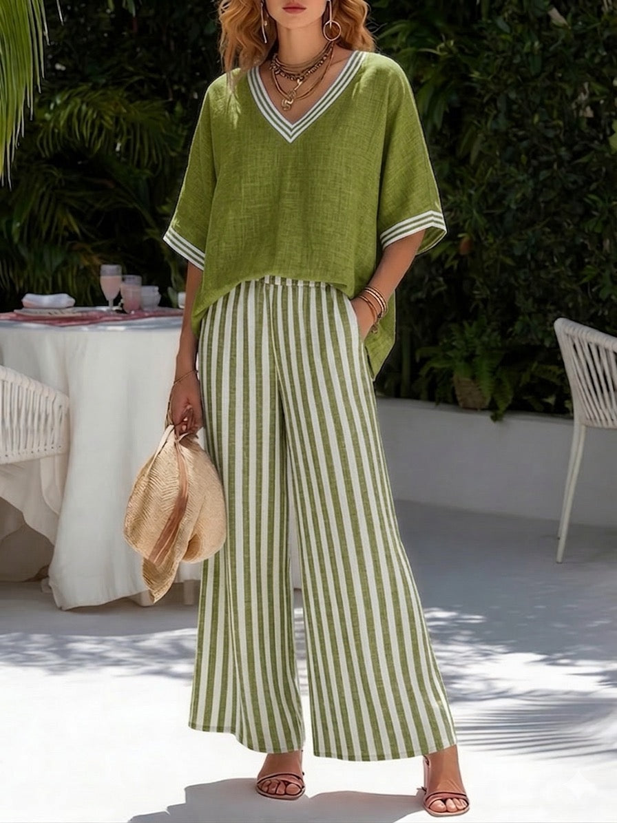 Audrey | Elegant Casual Striped Set