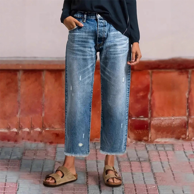 FLORENCE | Mid Rise Cropped Denim Trousers