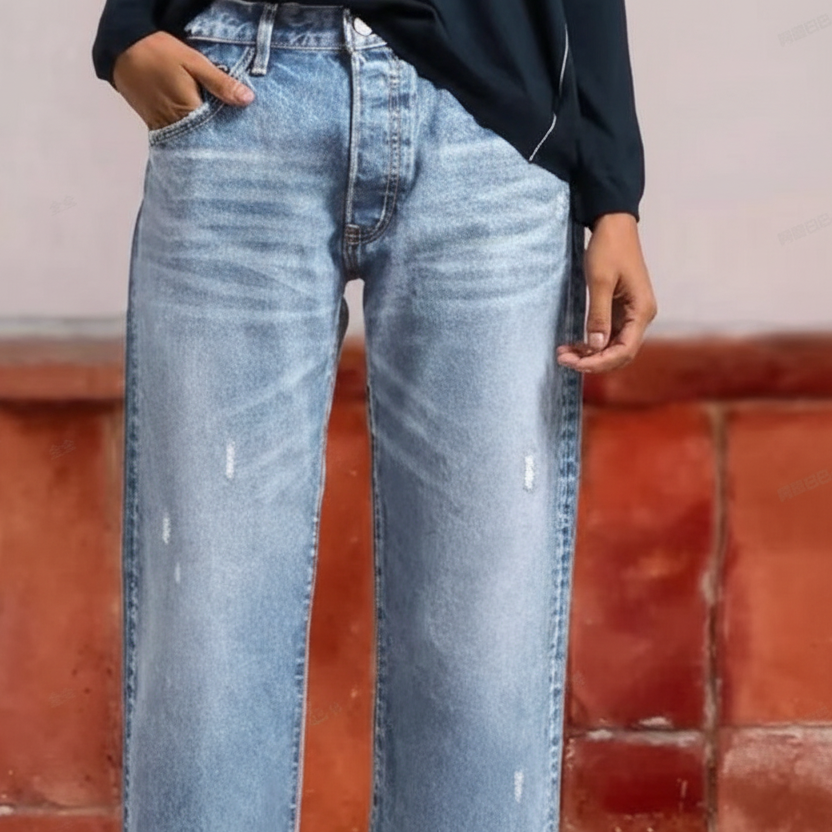 FLORENCE | Mid Rise Cropped Denim Trousers