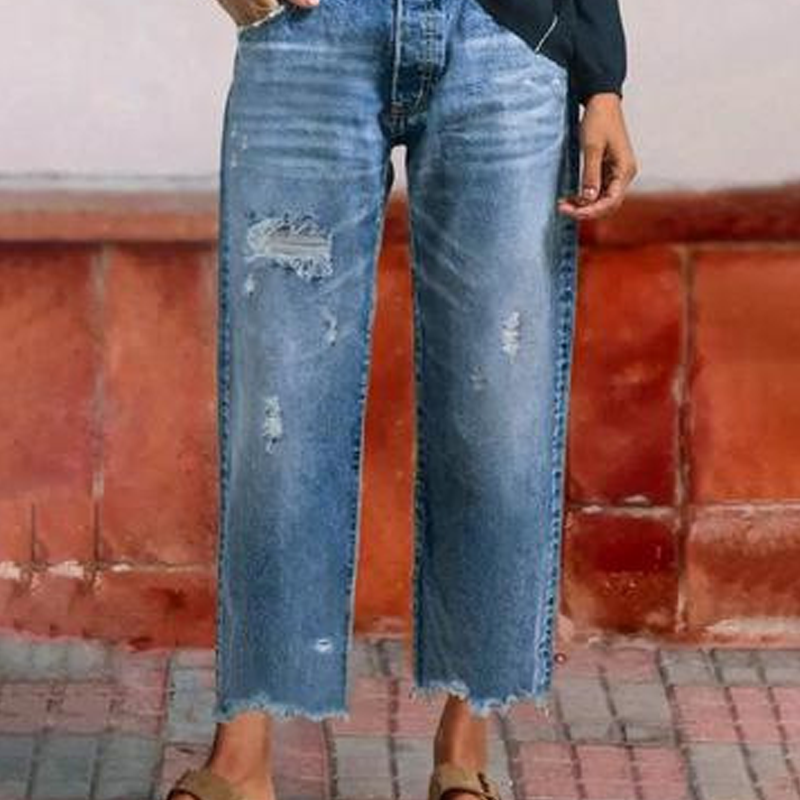 FLORENCE | Mid Rise Cropped Denim Trousers